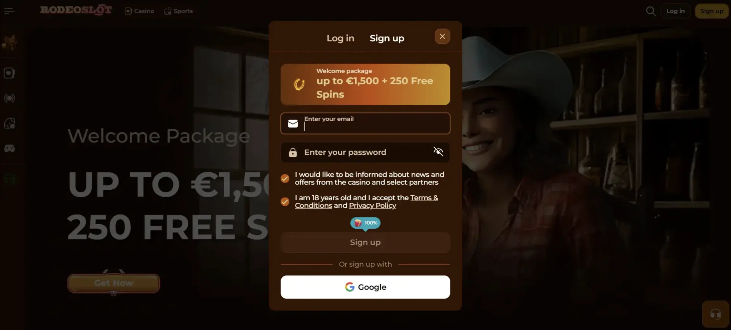 Rodeoslot Casino registration
